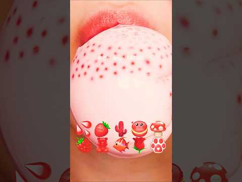 @AngelEATING777 asmr (RED FOODS) EMOJI FOOD KOHAKUTO JELLY 빨간 디저트 먹방 코하쿠토 젤리  eating sounds