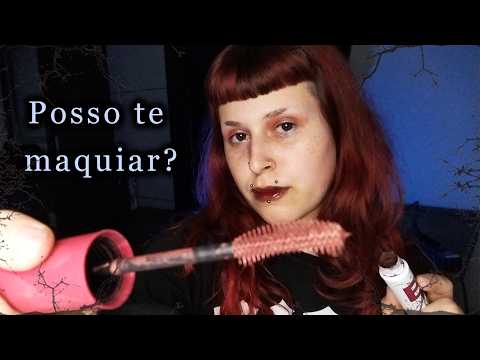 Te maquiando até você DORMIR 💤 Sons de boca, sussurros e sons de make 🎃
