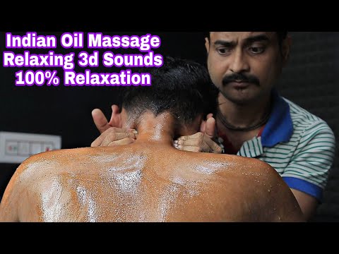 Indian Back Massage Therapy With Oil And Relaxing Head Massage With Oil | ASMR Neck And Spine Crack