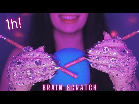 Asmr Deep Mic Scratching - Brain Scratching | Brain Melting Asmr No Talking for Sleep |Long Nails 1H