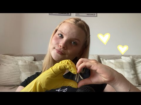 ASMR hand sounds with & without rubber gloves 🫰🏻💛