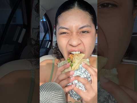 Chipotle Burrito mukbang #asmrshorts #asmreating