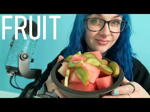 ASMR Eating Watermelon & Kiwi Fruit (Crunchy, Juicy Eating Sounds) 🥝🍉