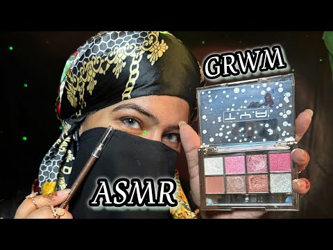 ASMR-✨ Get Ready with me ASMR BLOGGING 🎙️💄MakeUp +HIJAB 🧕🏼+💍accesssories sounds 
