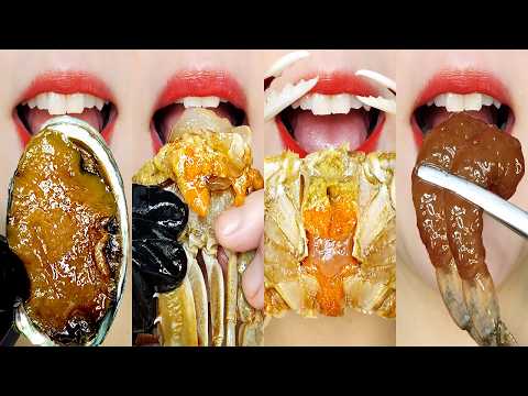 ASMR Seafood Platter 🦀🦐🦪 (Marinated Crabs & Shrimp) & Icefish MUKBANG 간장 해물장 & 사백어 먹방 Eating Sounds