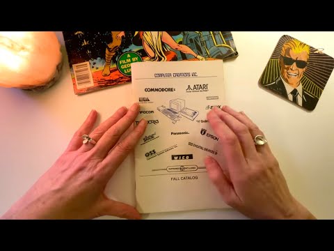 ASMR 1985 Computer and Video Game Brochure Flip Through Chat - Female Soft Spoken, Page Turning