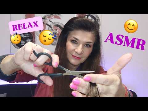 ASMR Roleplay. Tu ✨ peluquera ✨ te ✂ corta ✂, lava y peina tu cabello. Muy 😴 relajante 😴