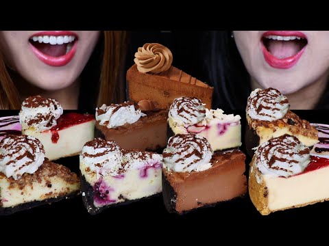 ASMR Cheesecake Factory CHEESECAKE SLICES & ICE CREAM 치즈케이크 리얼사운드 먹방 チーズケーキ 아이스크림 アイスクリーム Kem cây