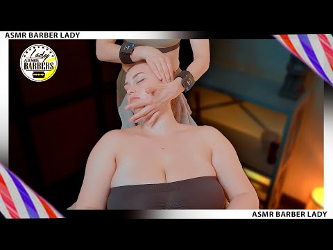 💈 ASMR Face Massage by Barber Lady Diana to Liza