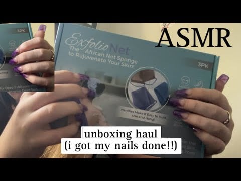 ASMR putting my new nails to use with a shopping haul!!!