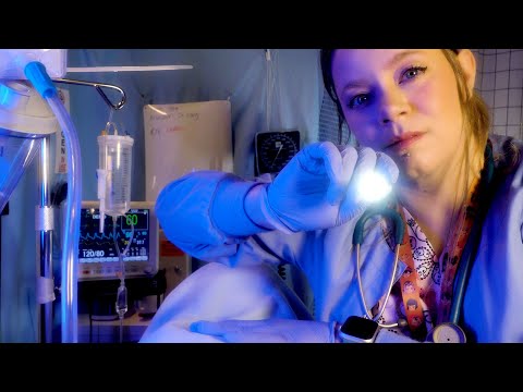 ASMR Hospital ICU Nurse Exam | Cranial Nerve Exam | Full Body Exam