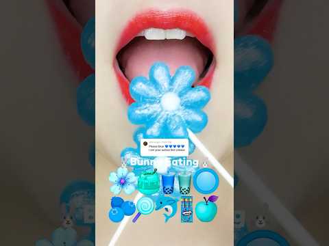 sky blue emoji eating sounds (sped up) 하늘색 파란색 이모지 입술 먹방 #asmreating #eatingshow