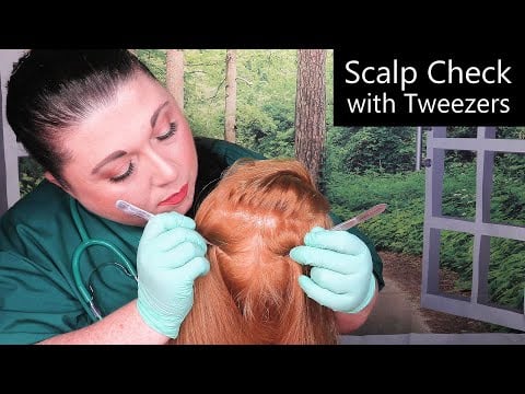 ASMR Scalp Check with Tweezers (Scalp Treatment, Whispering, Scalp Massage) Medical Roleplay
