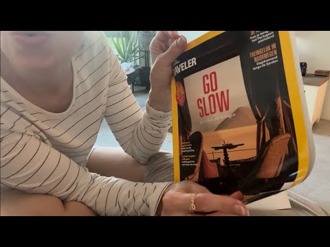 ASMR Page Turning, Squeezing, Flipping, Gripping, Tracing, National Geographic Magazine