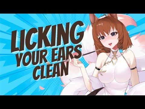 [ASMR] -  Kitsune LICKS your EARS clean!! [Intense licks, oscillating speeds]