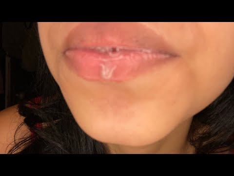 Asmr Hot Lens Licking & Spit Painting( Slurping & Tongue Flickering)