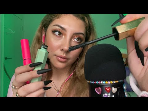 ASMR Packing my everyday makeup bag! 💗 ~makeup triggers + rummaging~ | Whispered