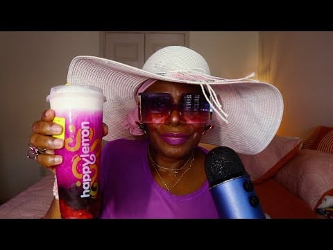 Salted Cheese Dragon Fruit With Strawberry Paree And Jelly Boba ASMR Eating Sounds