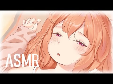 【ASMR】She will take care of you till you fall asleep. Ear blowing /Oil massage /Ear brushing  睡眠導入