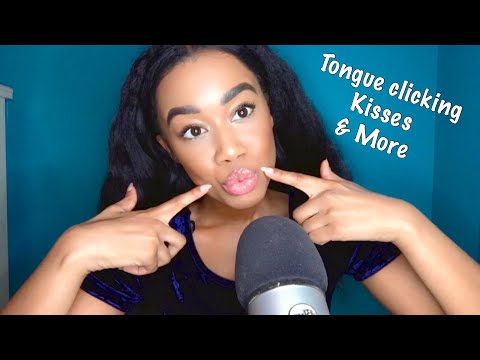 ASMR Nothing but Mouth Sounds with some Hand Movements(tongue clicking + kisses)