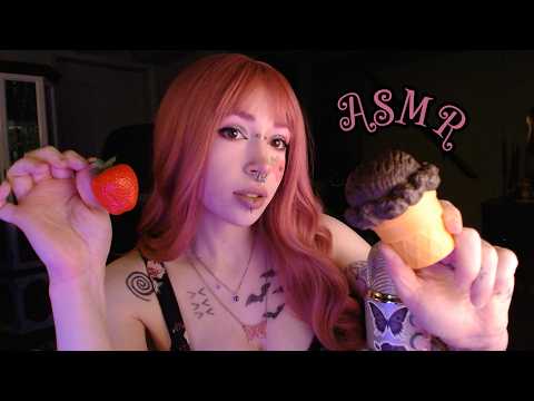 ASMR Chewing on Fake Food | Mouth Sounds, Tapping, Whispering