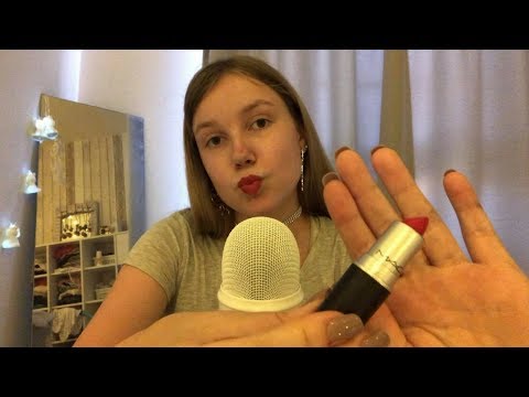 ASMR lipstick try-on & kisses