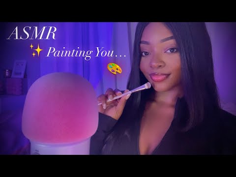 ASMR | Softly Painting You 🤍 With MouthSounds 🎨🖌️✨