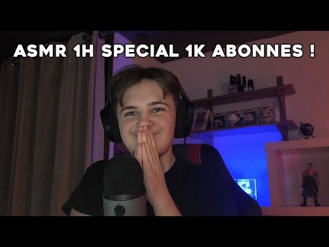 ASMR 1H SPECIAL 1K ABONNES ! (fast tapping, bruit de bouche, massage crânien...)