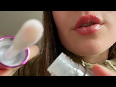 *ASMR* chaotic-trying my new lip products on you and me💄 (lipgloss sounds, mouth sounds)