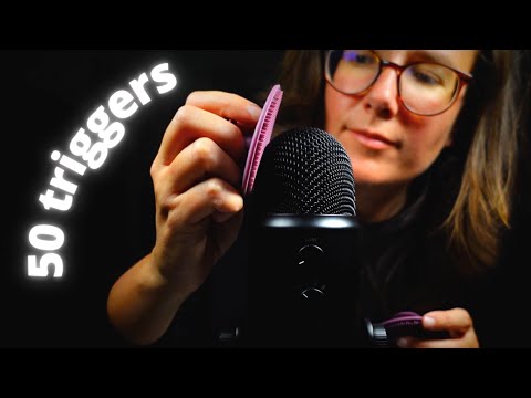 asmr (no talking) 50 triggers in 50 minutes | mouth sounds, tapping crinkles, orbeez, mic scratching