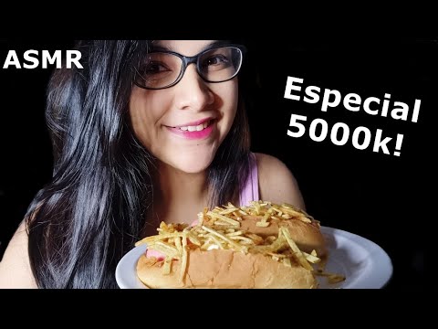 ASMR COMIENDO PERROS CALIENTES - PANCHOS - HOT DOG | 50 COSAS SOBRE MI | ASMR en Español
