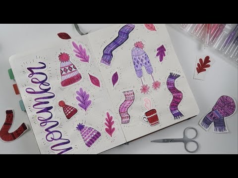 ASMR | November 2019 | Plan With Me! (Relaxing Bullet Journal Design)