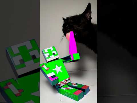 Minecraft ASMR Mukbang Cat Eating Pink Sword 💗