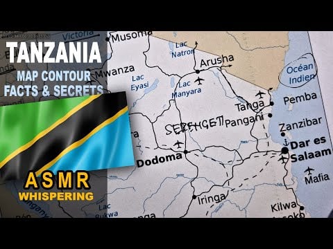 ASMR: Map of TANZANIA tracing with facts | Important CITIES less known facts [ASMR maps and facts]
