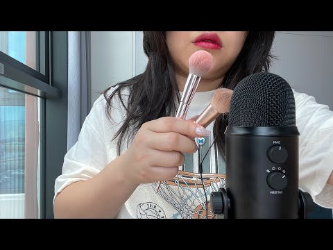 ASMR✨뒷목부터 팅그르르 브러싱 | 마이크 브러싱| 세가지 버전 | mic brushing asmr | bare, foam, fluffy mic cover