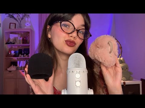 ASMR Slow and Gentle MIC TRIGGERS (Mic Scratching, Pumping/Swirling, Fluffy Cover, Cat Appearance)