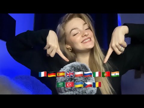 ASMR: TRIGGER WORDS IN 14 LANGUAGES!! (🇫🇷🇩🇪🇪🇸🇬🇧🇵🇱🇷🇺🇺🇦🇨🇿🇷🇴🇮🇹🇵🇹🇮🇳🇸🇦🇹🇷)