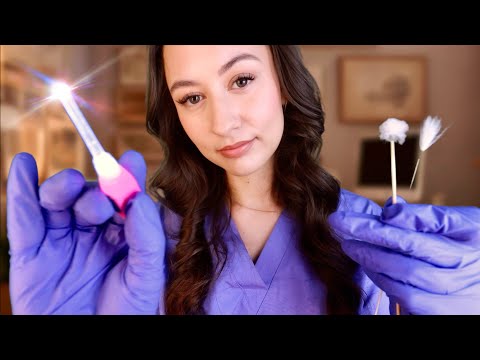 ASMR Relaxing Ear Cleaning, Hearing Test & Ear Exam (Soft Spoken Medical Roleplay)