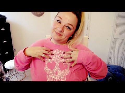 ASMR | Rhinestone Shirt Scratching | Fabric Sounds | Long Nails on Fabric