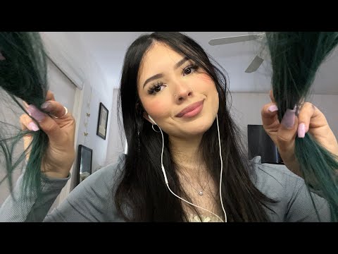 ASMR | BRUSHING YOUR HAIR, BRAIDING + HAIR ROLLERS 💆‍♀️