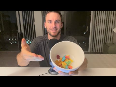 ASMR Eating Chewy Gummy Candy || Soft Spoken Mouth Sounds for Sleep & Relaxation || Love, Live, ASMR