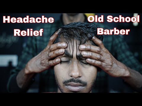 ASMR Headache Relief Head Massage By Indian Old School Barber | Neck Cracking And Head Scratching
