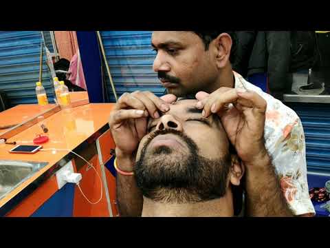 Satisfying head and body massage by Indian barber with Neck cracking asmr