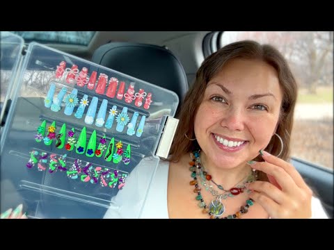 asmr/ new press on NAILS I made🤗🌸🪻💐💅🏼  (spring vibes)