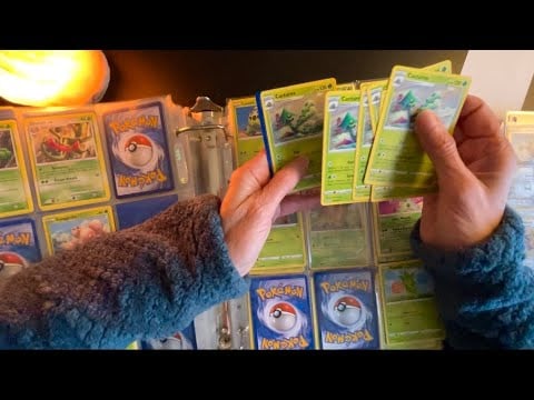 ASMR Flipping Through My Son’s Pokemon Card Binder 