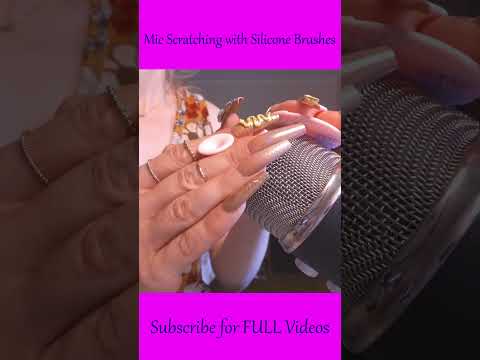 ASMR Mic Scratching with Silicone Brushes ❤️ #asmr #shorts