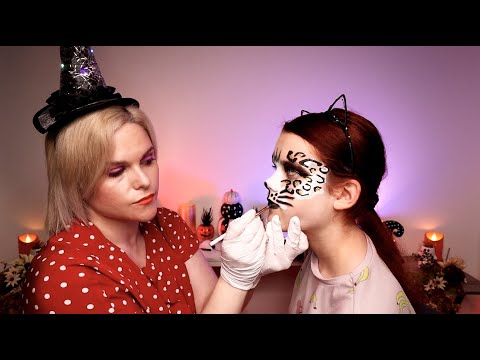 A Real Person ASMR Halloween Makeup 🐈‍⬛