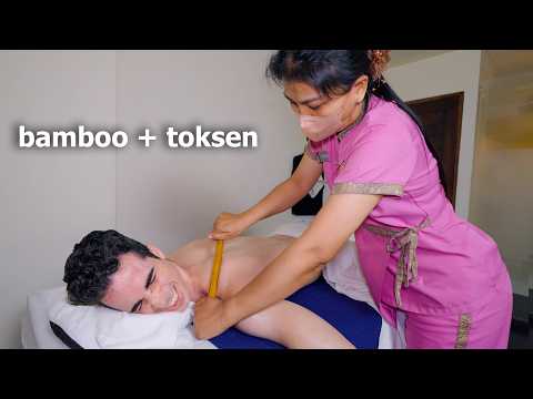 ASMR: Thai HAMMER Tok Sen Bamboo Full Body Massage