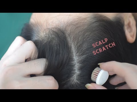 ASMR Nape Scratch, Real Person Hair Parting With Breathing, Snoring Sounds For Relaxation