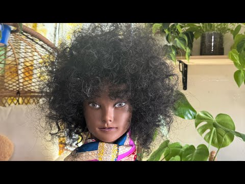 ASMR | How To Do A Fluffy Afro - Afro Hair Tutorial - Hair Play | Hair Brushing - With Whispering 🤣